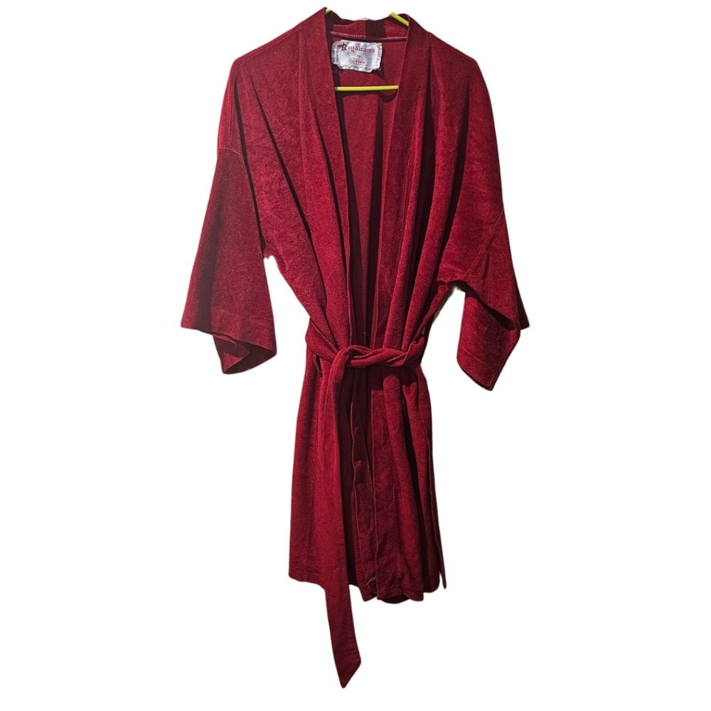 Red Terry Velour Robe by ROYTEX